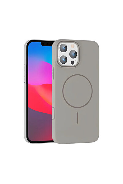 Marsilyan جوكو آيفون 16 برو ماكس بروش مغلف ماجسيف - رمادي تيتان