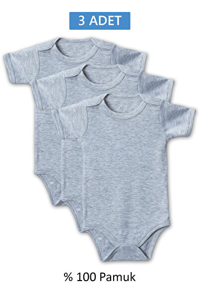 Cetiner Group Gray Half Sleeve Bodysuit for Children 2-7 Years Old (3 Pieces)...