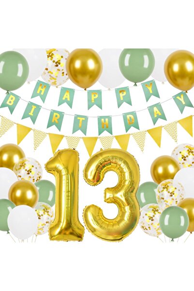 Other 13th Birthday Decorations Set - Number 13 Banner and Balloons - Latex a...