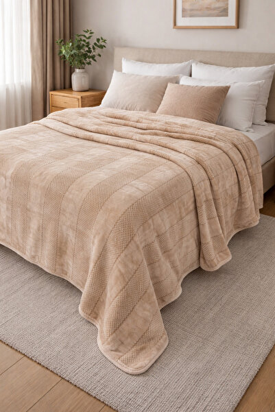 Bottega Home Line Cappucino Wellsoft Jacquard Blanket (200 X 220)