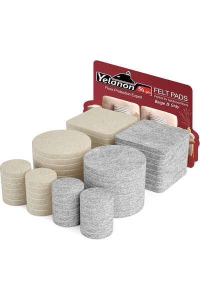 Other Self-Adhesive Felt Furniture Pads - 56 pcs, Floor Protection, Beige/Gre...