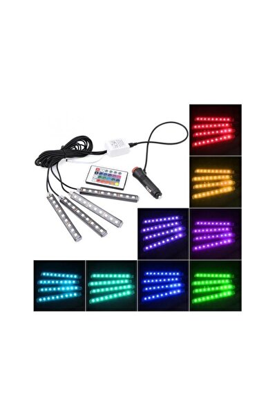 Universal Kit 4 strips of 12V RGB car ambient lights with remote control