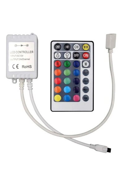 V-TAC CONTROLER LED RGB + BANDĂ ALBĂ CU 26 BUTOANE