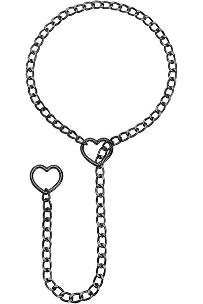 Other Women's Punk Necklace with Heart - Gothic Y2K Style, Plated Metal Alloy...