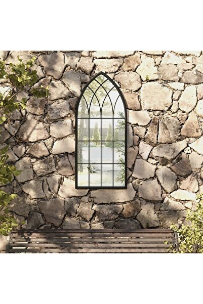 Concept Oglindă de grădină, negru, 100x45 cm, fier uz exterior