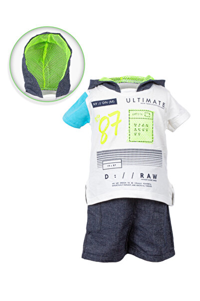 Baby Cara طقم هودي وشورت للأطفال - طقم قطن تركي