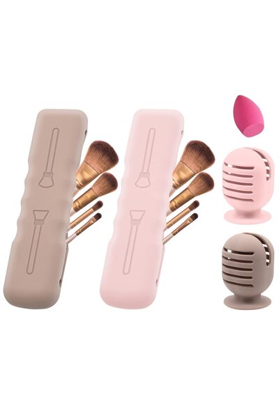 Other Set of 4 Makeup Sponge and Brush Holders - Silicone, Magnetic Closure, ...