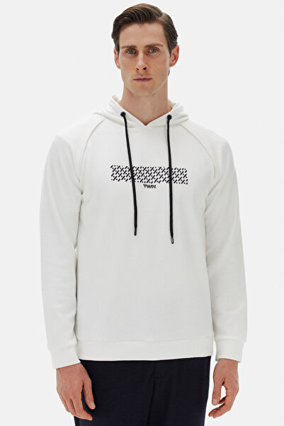 Twn Slim Fit Ecru Plain Rayon Sweatshirt