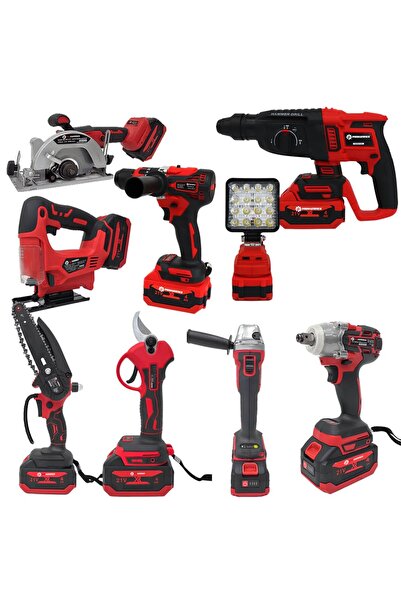 prohummer PH325 21V 9’lu Kırıcı, Somun Sıkma, Matkap, Budama Makası, Taşlama,...