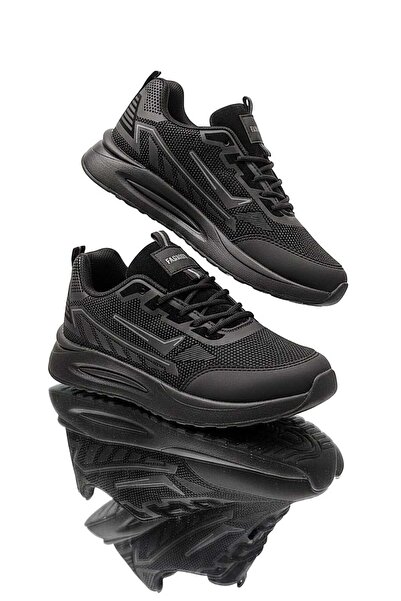 McDark Kadın Siyah Trenj Bağcıklı Ortopedi Sneaker Ayakkabı