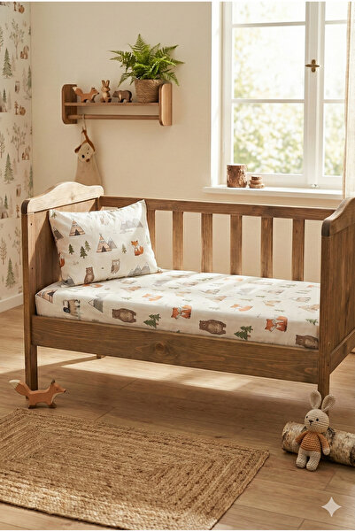 HANK 2'li Bebek Beşik Nevresim Takımı (Sadece Yastık ve Çarşaf İçerir ) (140x...