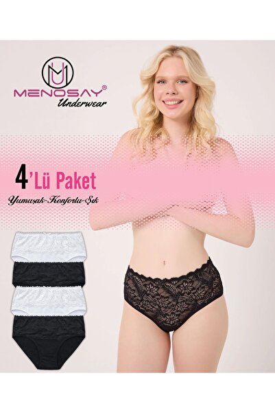 MENOSAY 4'lü paket dantelli bato külot