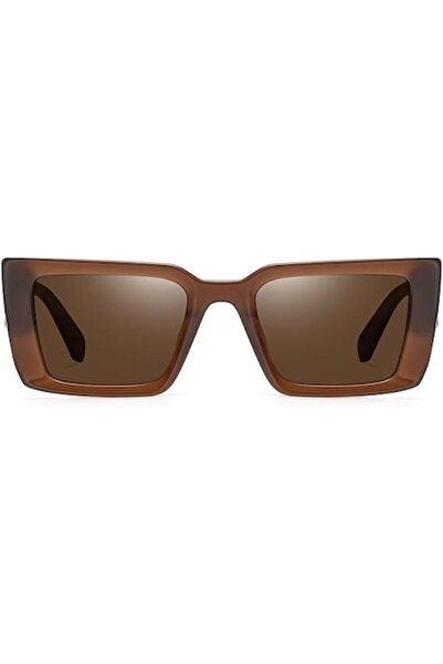 duco - Unisex Rectangular Sunglasses DC2346 Brown Retro Vintage with UV400 Pr...