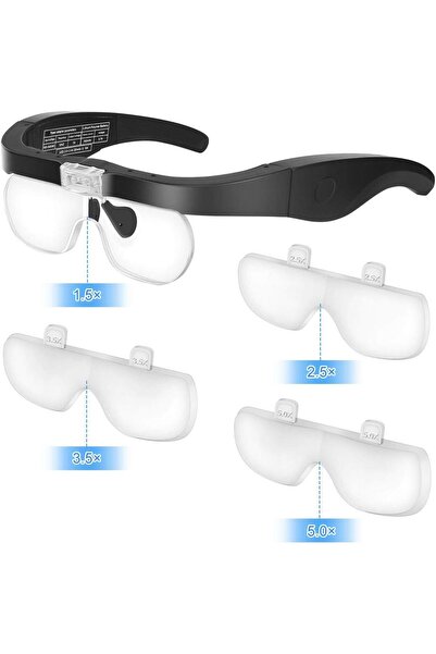YclShop Şarjlı gözlük büyüteç kitap okuma büyüteci tamirci büyüteci dikiş nak...