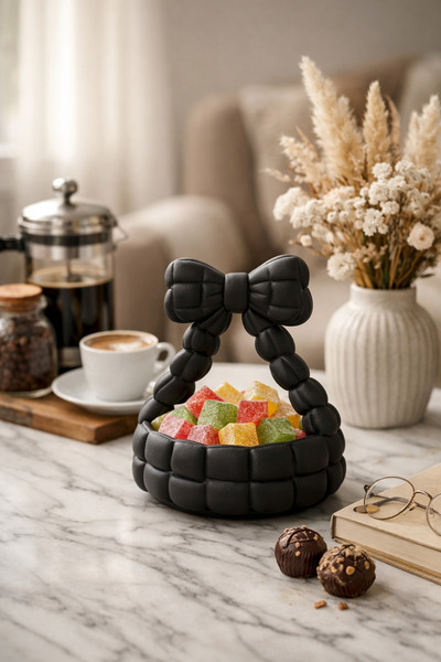 Sellor Kurdela Figürlü Sunumluk Organizer 13x14 cm PLA Kahve Yanı & Takı Düze...