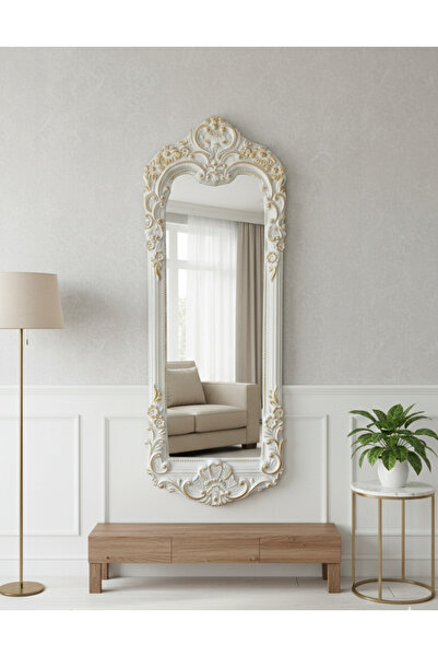 pnrhome Beyaz-Gold Boy Aynası