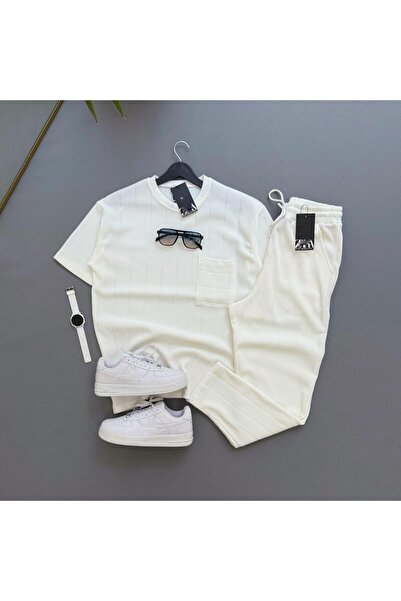 Combineman35 Raporlu Ottoman Fabric Trousers and Pocket Detailed Tshirt 2-Pie...