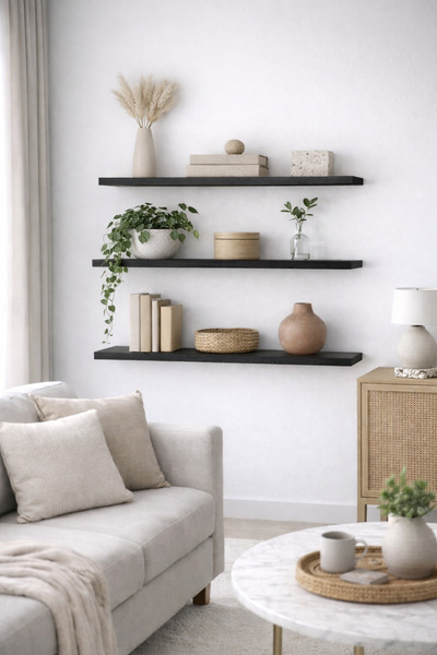 eneefwood duvar rafı 80x15 3lü