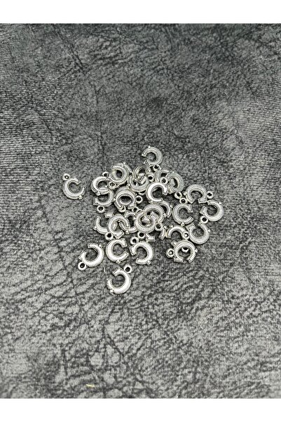 Mos Tespih 1 Adet Ç Harfi Gümüş Renk Tesbih Püskül Ucu Kolye Ucu Takı Malzemesi