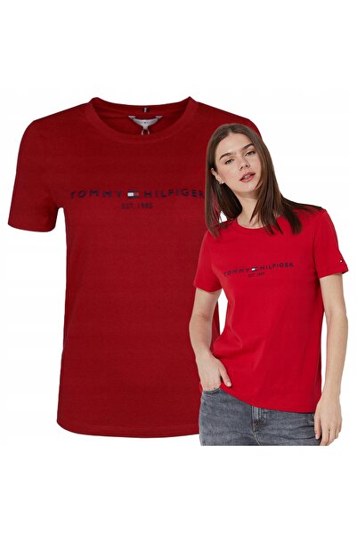 Tommy Hilfiger Tricou Est 1985 pentru femei, roșu clasic, mărimea M
