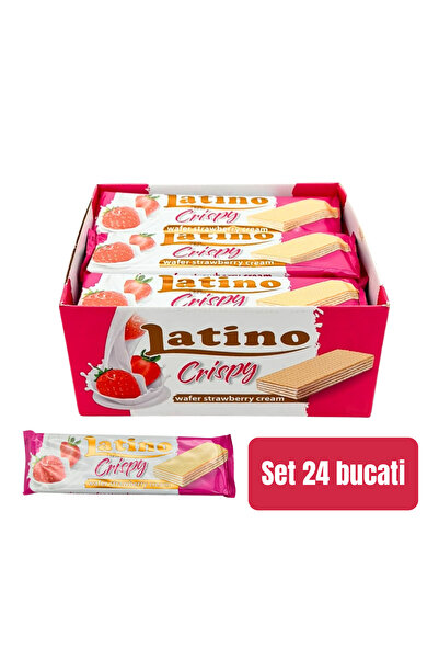 Latino SET 24 PIECES - Napolitana Strawberry Cream Wafer Biscuits 90g