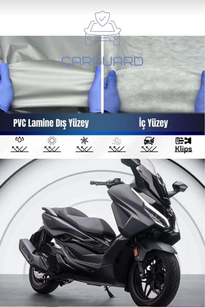 CarGuard Compatible with Honda Forza Nss250 and Nss300. Corded Motorcycle Tarpaulin Motor Cover - Compatible with Rear Bag