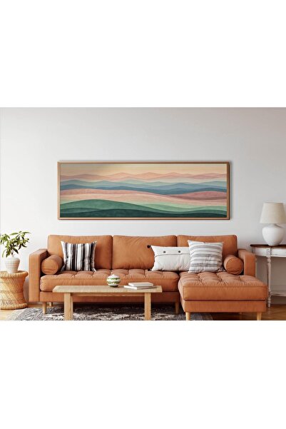 woodhomeworks Tek Parça Gerçek Ahşap Yatay Panorama Çerçeveli Tablo
