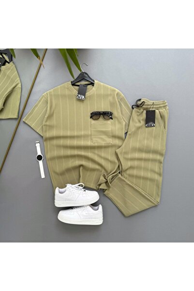 Combineman35 Raporlu Ottoman Fabric Trousers and Pocket Detailed Tshirt 2-Pie...