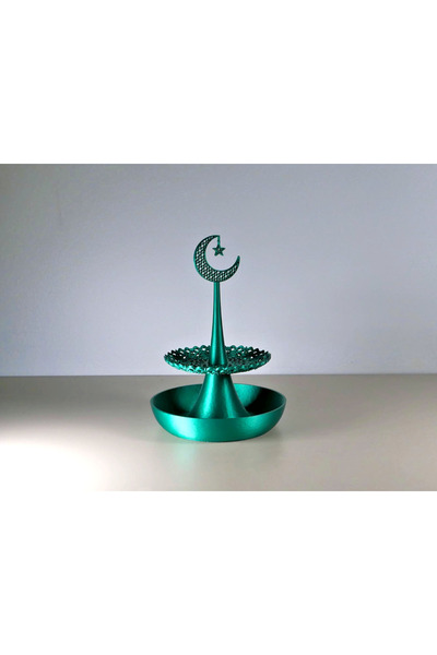 Atölye Özel Tasarım El İşçiliği İki Katlı Hilal Sunumluk