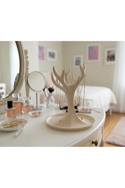 Kafs Store Decorative Necklace Stand and Jewelry Organizer – Modern Jewelry H...