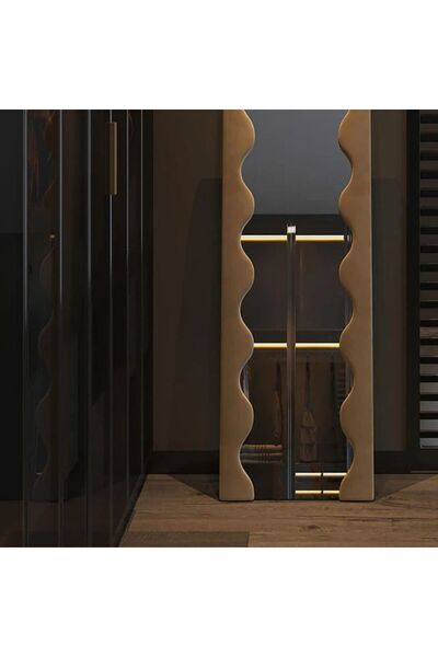 AWD Retro Rectangle Full Body Wavy Mirror-Brown