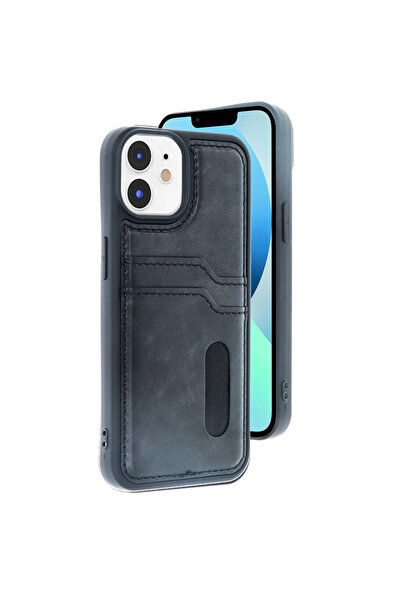 xirshop حافظة جلدية لـ iPhone 11 مع حافظة بطاقة الأعمال سارة - أسود