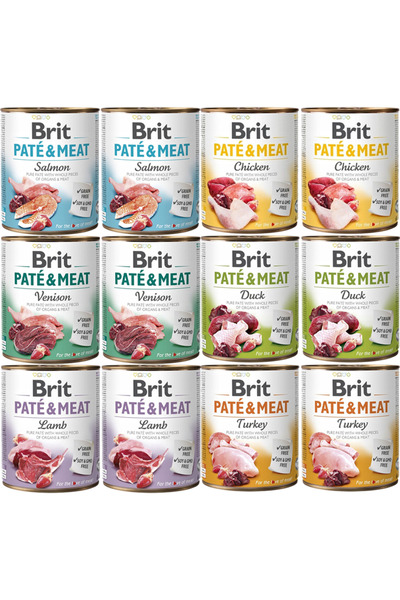 Brit Karma PATÉ & MEAT MIX 6 smaków 12x800g