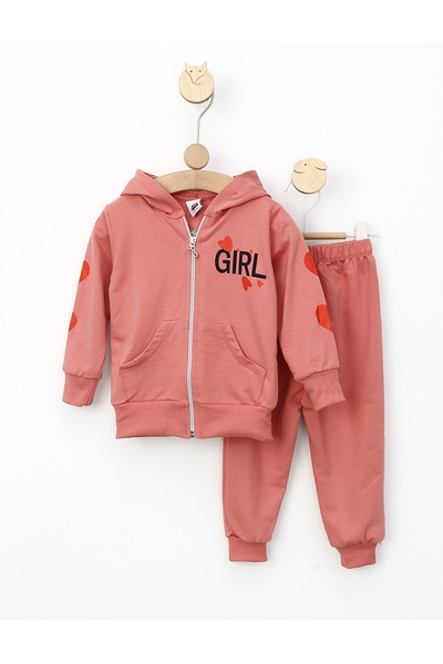 MiniKids Φόρμα για κορίτσια, σχέδιο καρδιές σε ροζ χρώμα 110 (4-5 ετών)