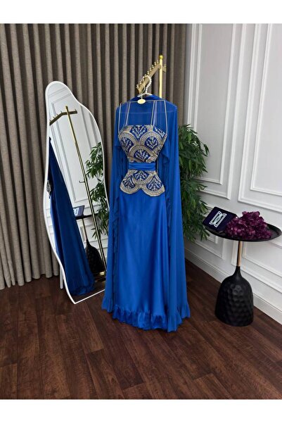 ranin Chiffon and crepe silk jalabiya with computer embroidery