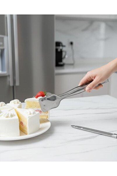 Alika Tekstil ve Ev Gereçleri 3'lü Maşa Seti, Salata Maşası, Pasta Maşası, Ma...