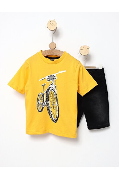 MiniKids Costumas de vara Bike Rider cu galben 110 (4-5 ani)