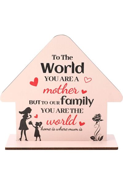 Other Wooden Plaque for Mom - House Shape, Handmade, English Message - 21x19 ...