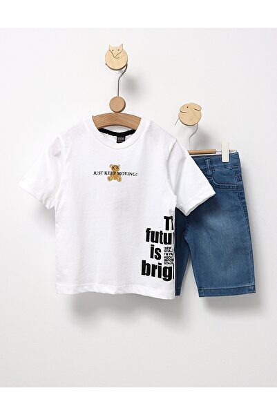 MiniKids Costumas de vara JKM model alb 110 (4-5 ani)