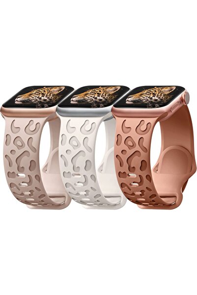 Other Set 3 Curele Silicon Leopard Apple Watch - Imprimeu Ghepard, 38-49 mm, ...