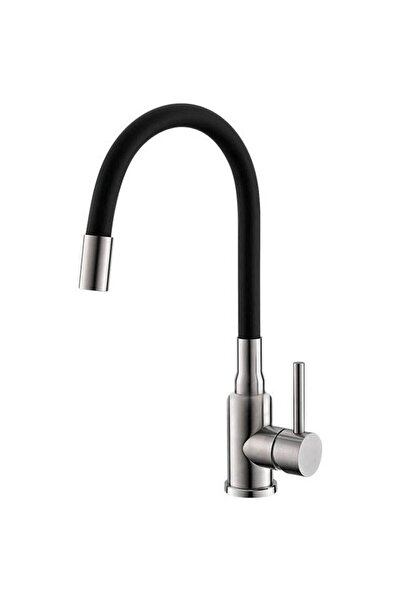 Alveus Baterie bucatarie Flexa, pipa flexibila, cartus ceramic, Negru Satin