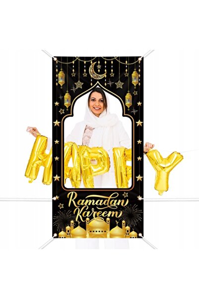 Other Banner Foto Ramadan Kareem - Material Textil Rezistent, Negru-Auriu, 18...