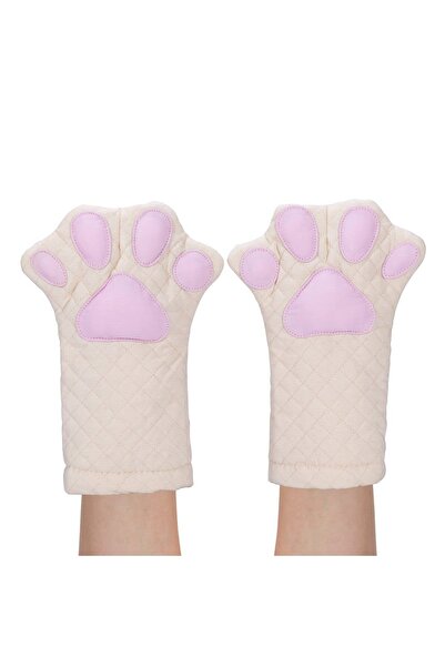 Other Cat Paws Kitchen Gloves - Quilted Cotton , Heat Resistant 250°C - White...