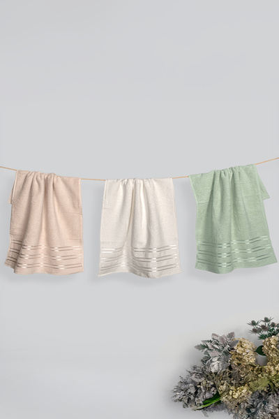 Coton Delux Σετ πετσετών Pera 3-τεμαχίων 100% Βαμβάκι |   Πετσέτα χεριών, προ...