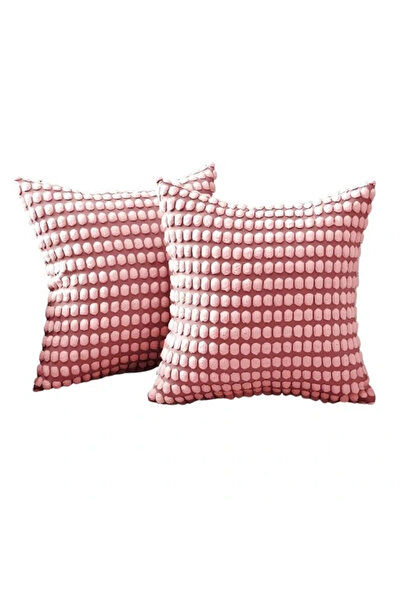 Other Decorative pillowcase set - Soft Polyester , Invisible Zipper - Pink, 4...
