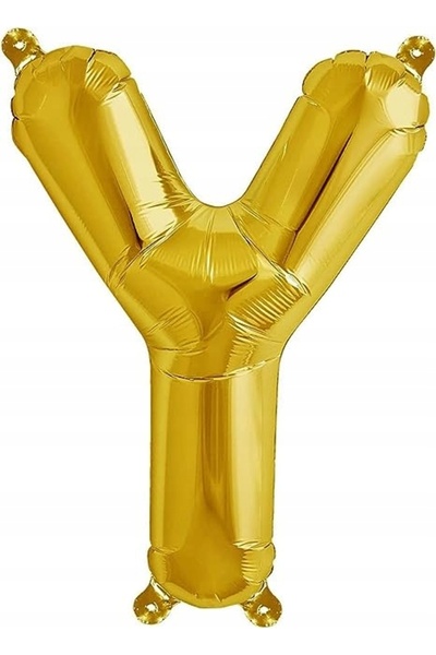 Other Letter Y Balloon - Aluminum Foil, Self-sealing, Birthday - 40 cm, Gold