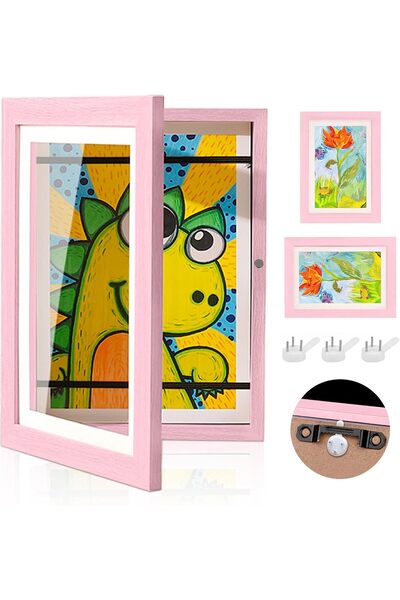 Other Children's Photo Frame, A4 Pictures, Wood - Front Opening, Pink, 32 x 2...