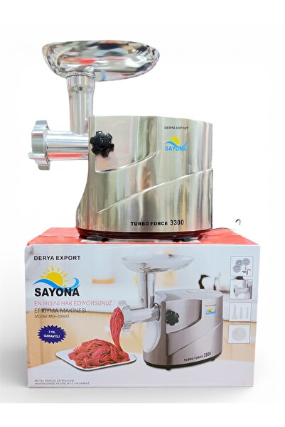 SAYONA Turbo Force 3300 Et Kıyma Makinesi MG-3300D Güçlü Motor Metal Başlık Ev Tipi