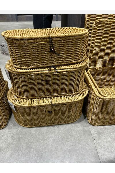 MİEN 3lü hasır sepet