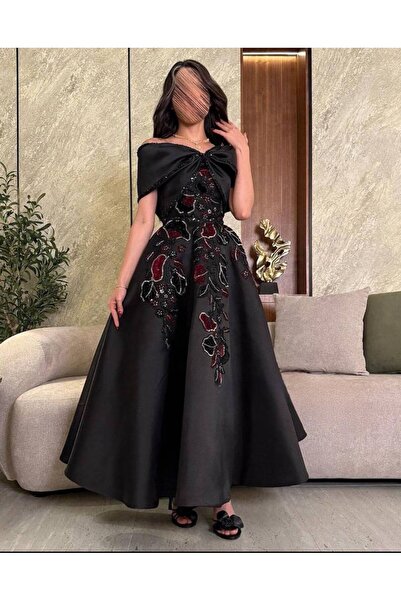 ranin Embroidered Mikado evening dress